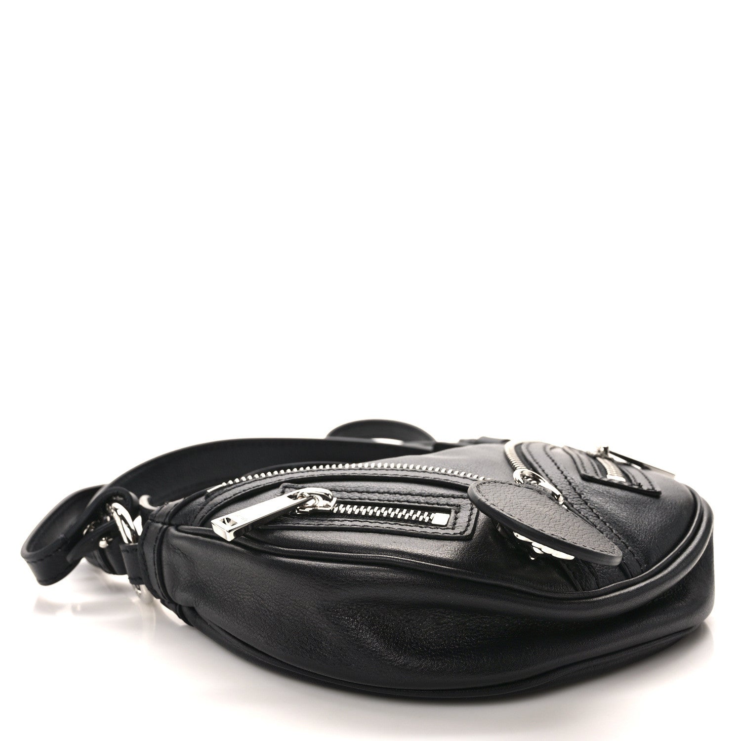 Versace Calfskin Mini Repeat Zip Hobo Black 4 of 8