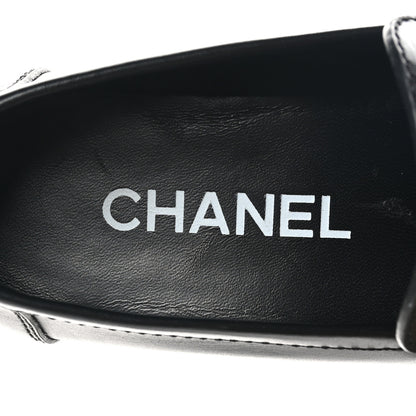 Chanel Calfskin CC Platform Loafers 37 Black 8 of 10