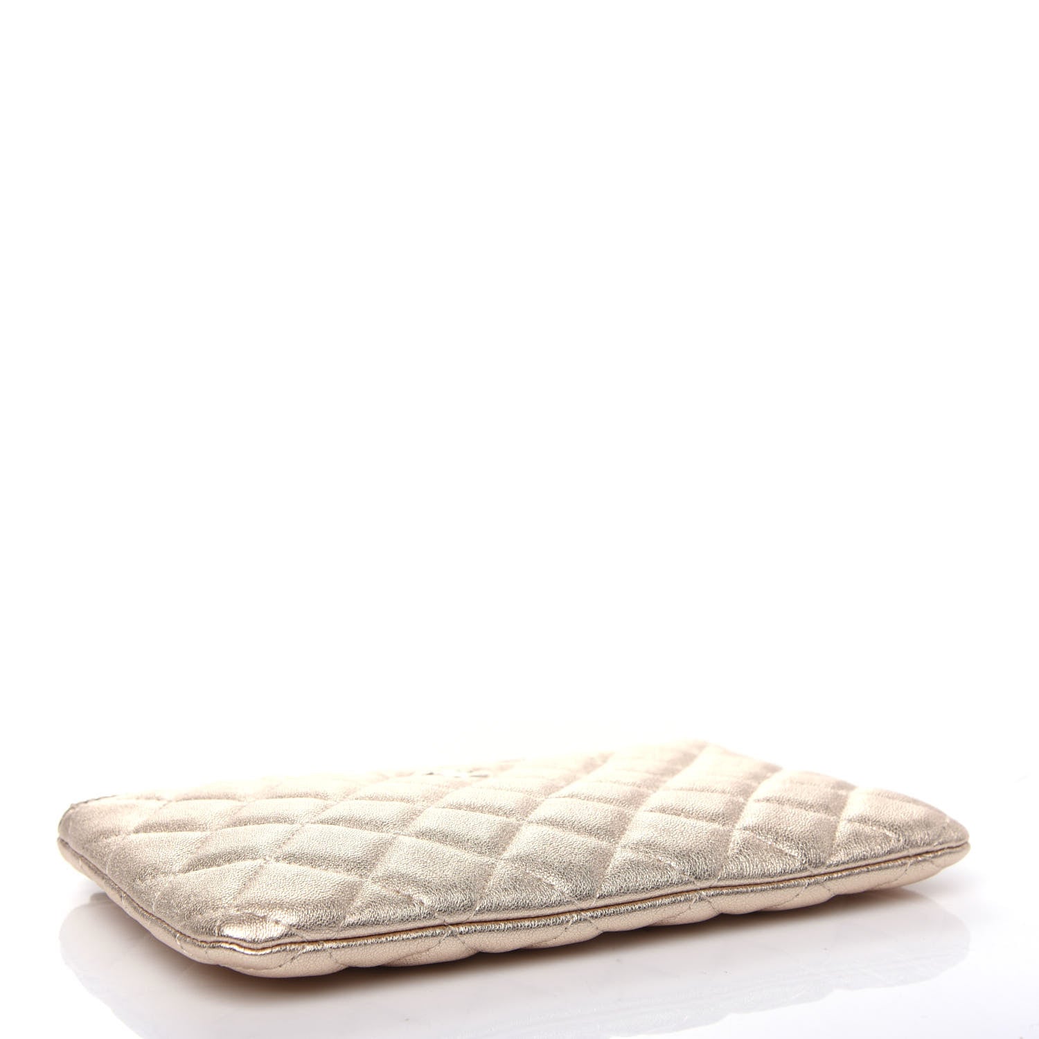 Chanel Metallic Lambskin Quilted Cosmetic Case Gold 4 of 8