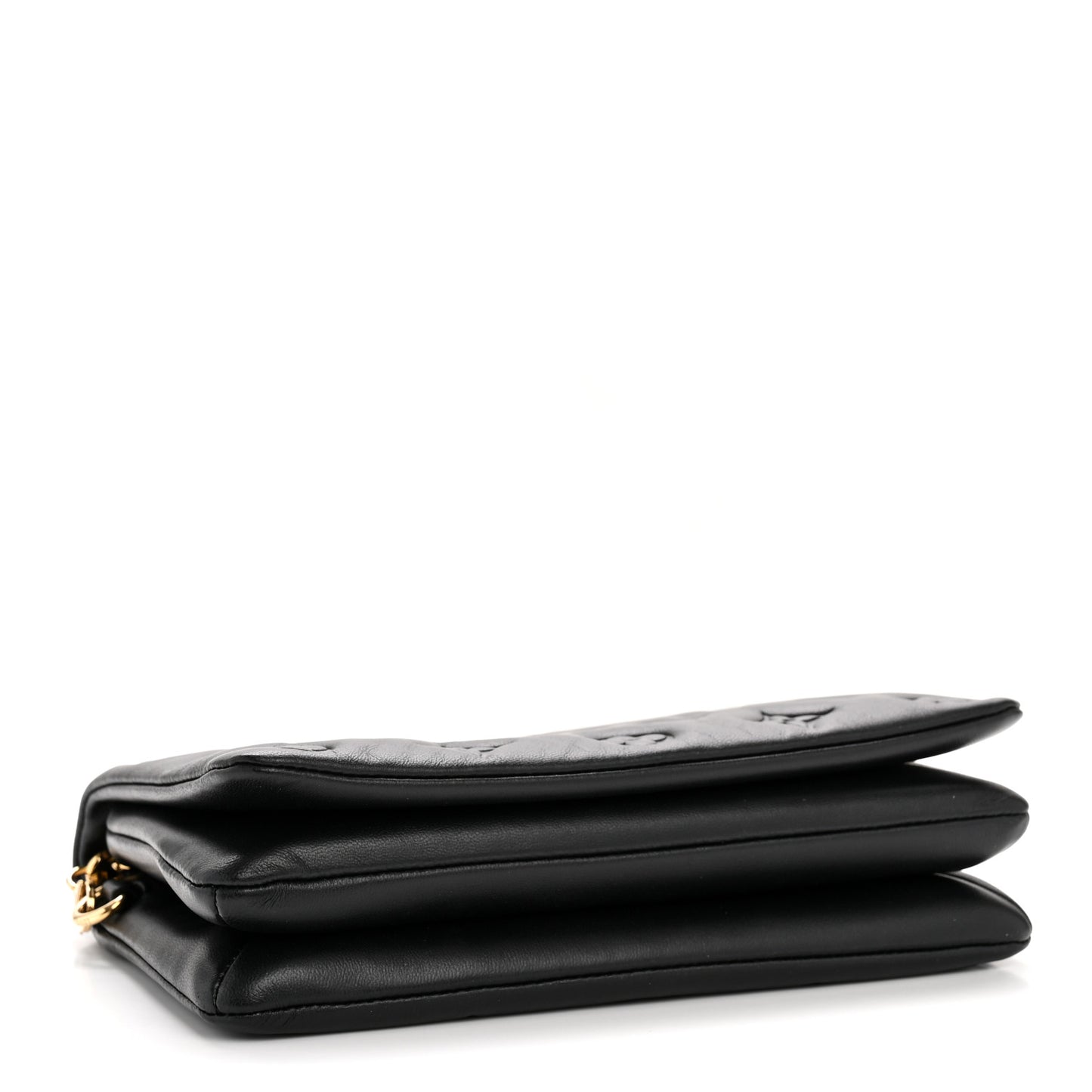 Lambskin Embossed Monogram Pochette Coussin Black