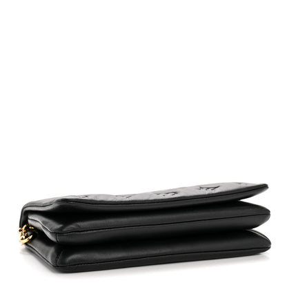 Louis Vuitton Lambskin Embossed Monogram Pochette Coussin Black 4 of 11