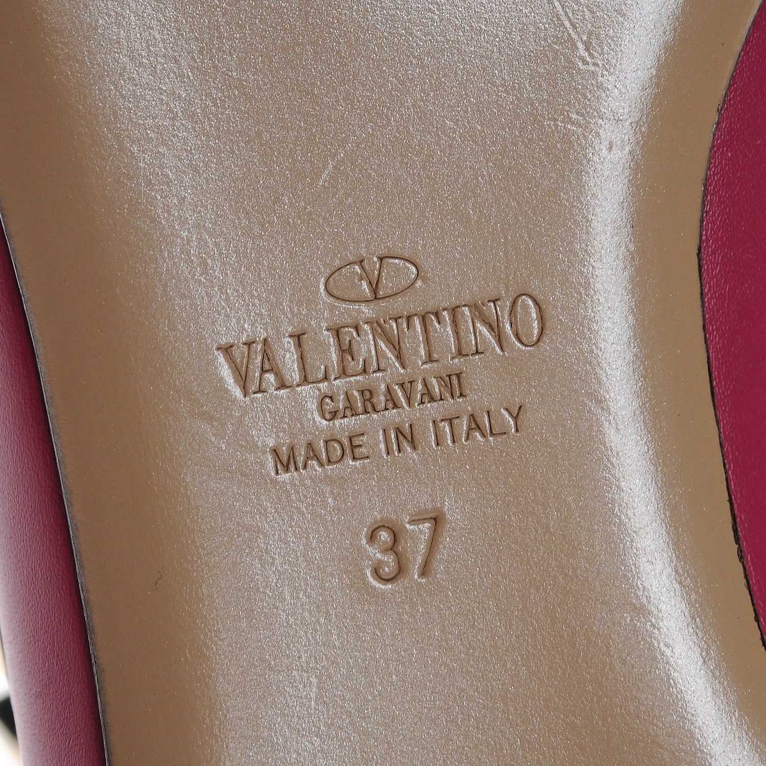 Valentino Garavani Calfskin Nappa Rockstud Cage Ballerina Flats 37 Deep Cyclamin Poudre 6 of 8