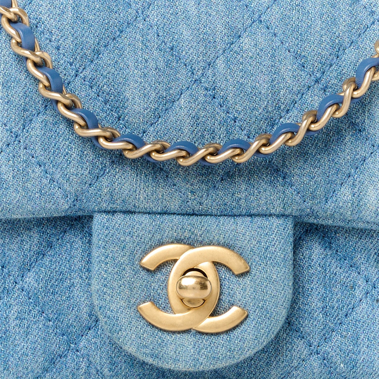 Chanel Denim Quilted Mini Pearl Crush Flap Blue 9 of 12