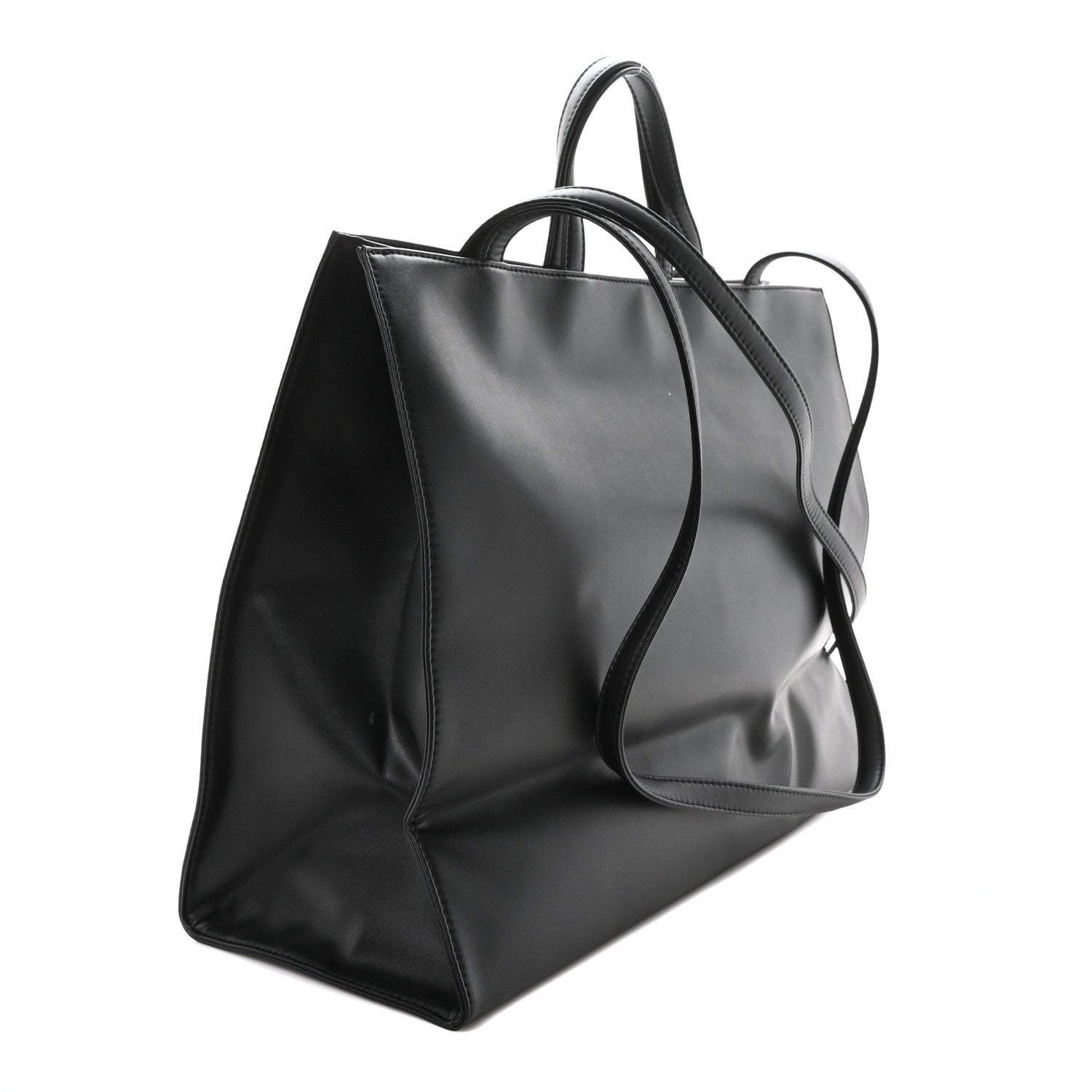 Telfar Vegan Leather Large Shopping Bag Black 1657557 – FASHIONPHILE