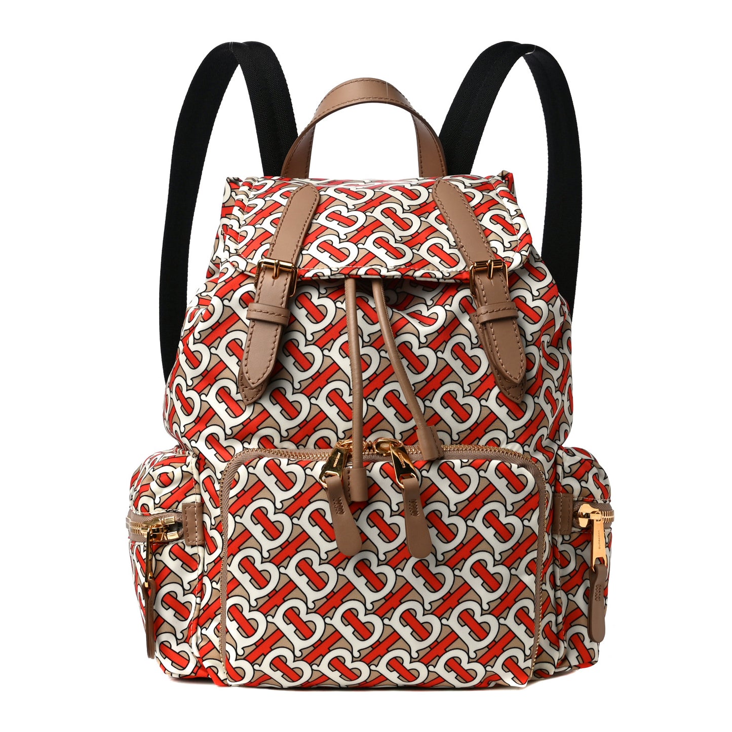 Nylon Monogram Medium Rucksack Backpack Vermillion