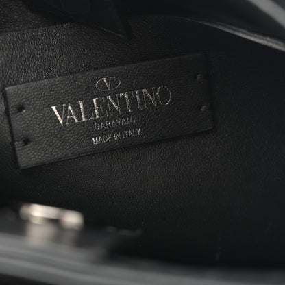 Valentino Garavani Nappa Monochrome Small Roman Stud The Handle Bag Black 6 of 9