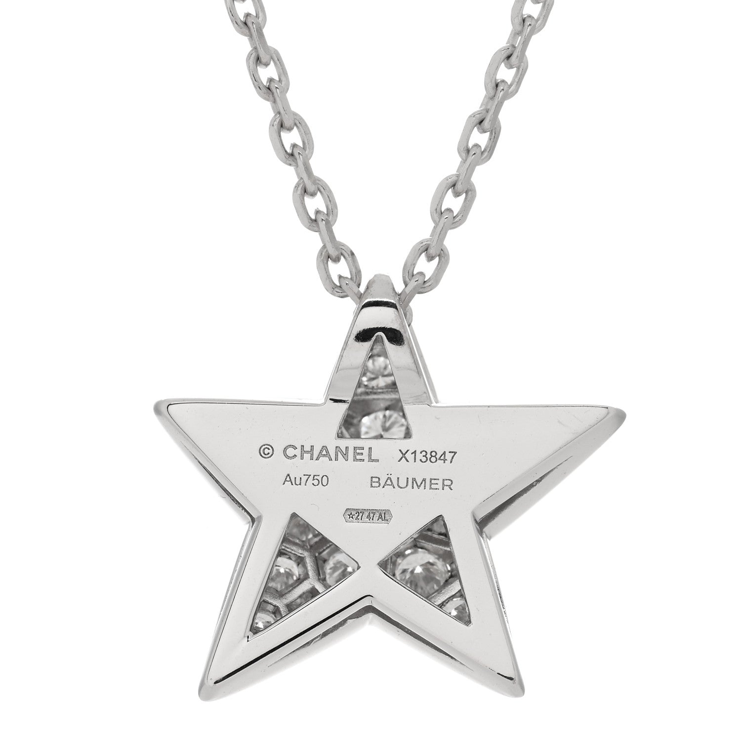 Chanel 18K White Gold Diamond Large Comete Geode Pendant Necklace 4 of 4