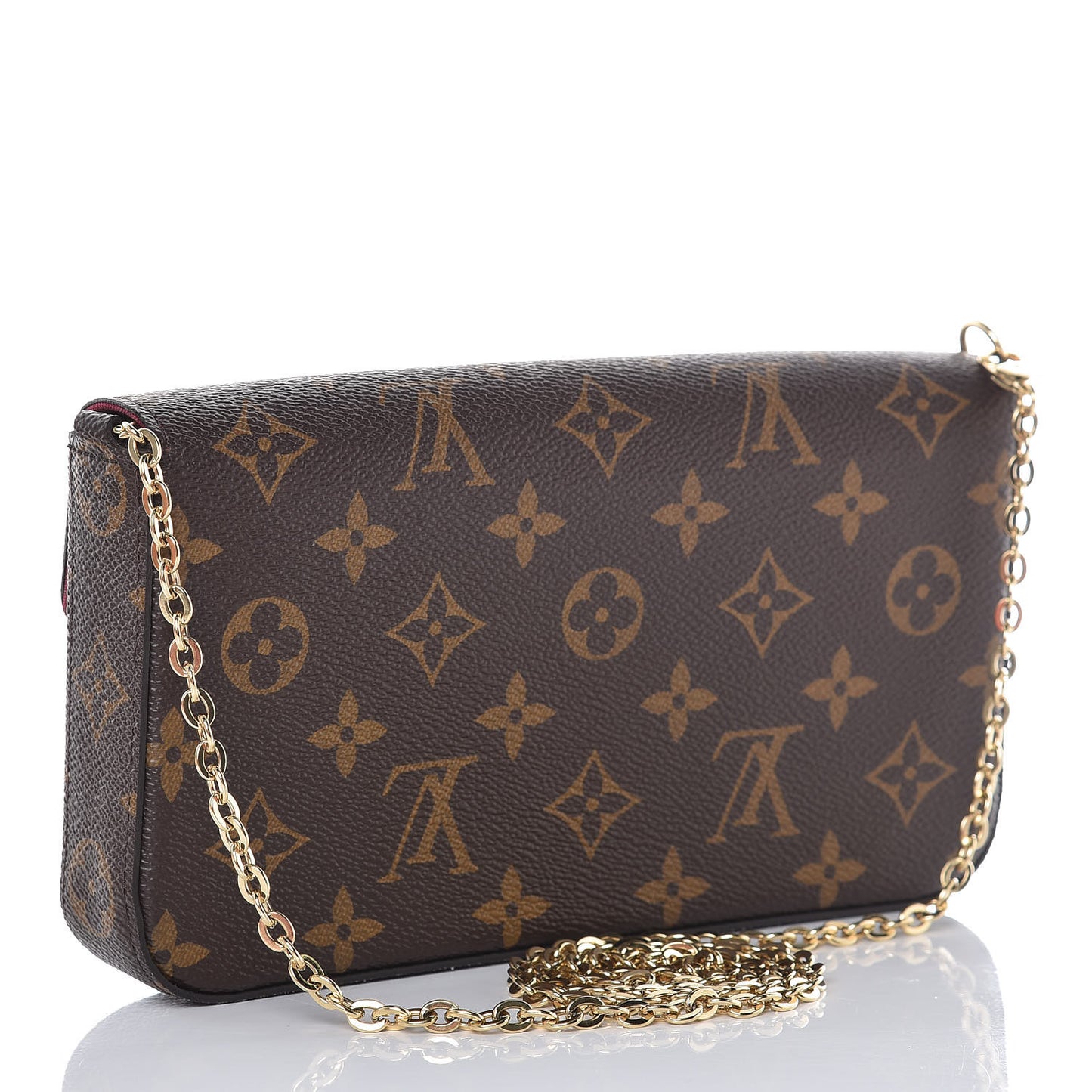Monogram Pochette Felicie Chain Wallet Fuchsia