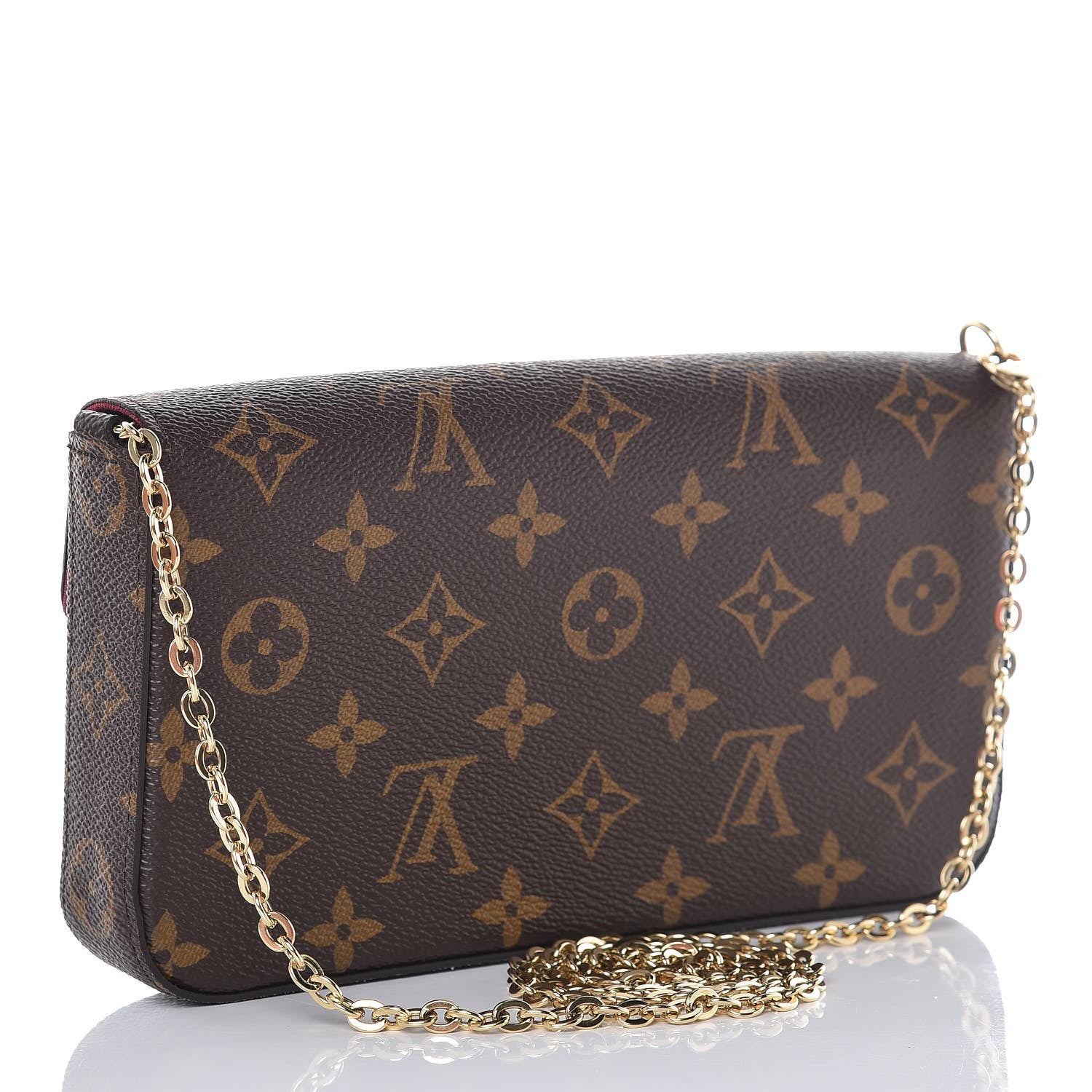 Louis Vuitton Monogram Pochette Felicie Chain Wallet Fuchsia 3 of 11