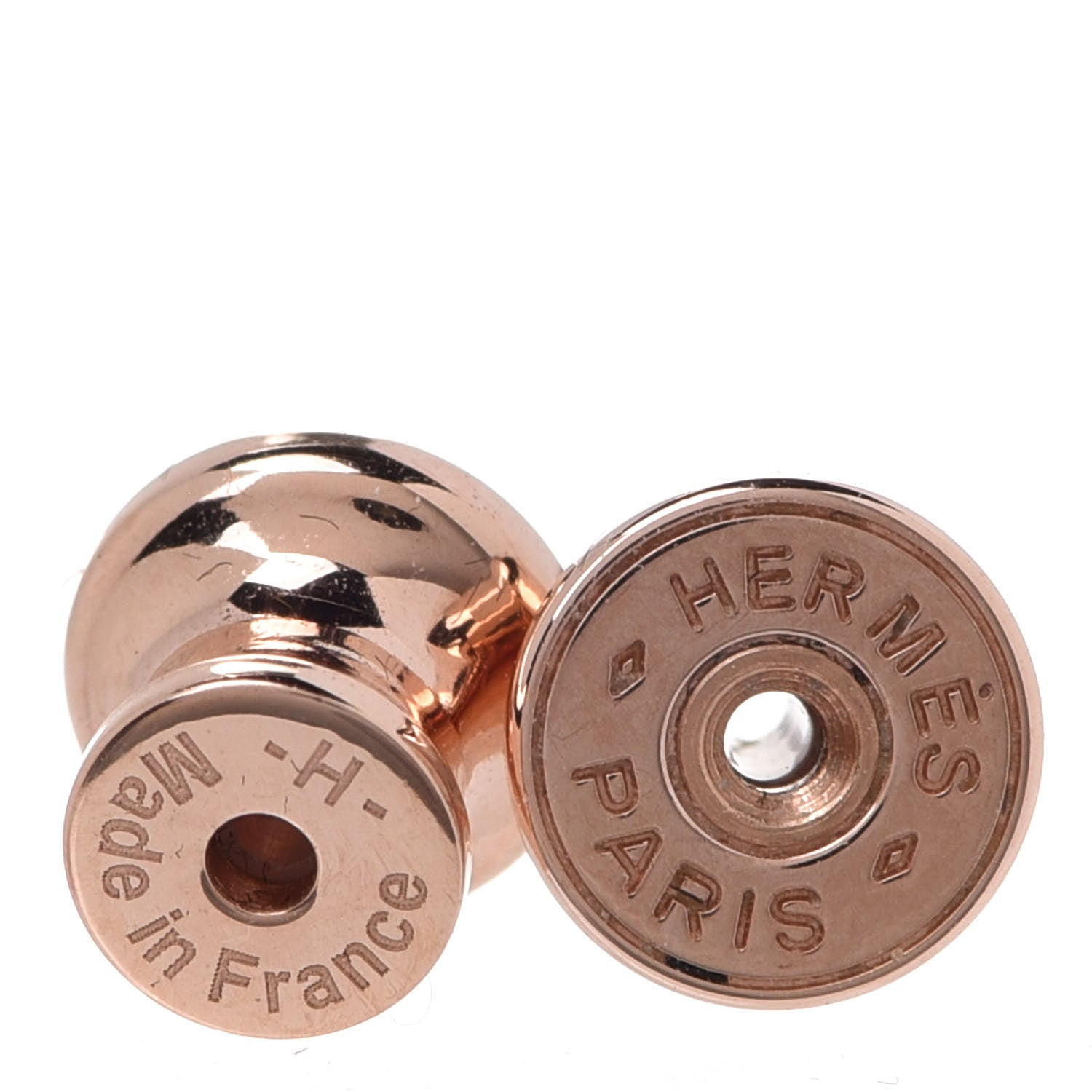 Hermes Rose Gold Lacquer Eileen Earrings Etoupe 5 of 6