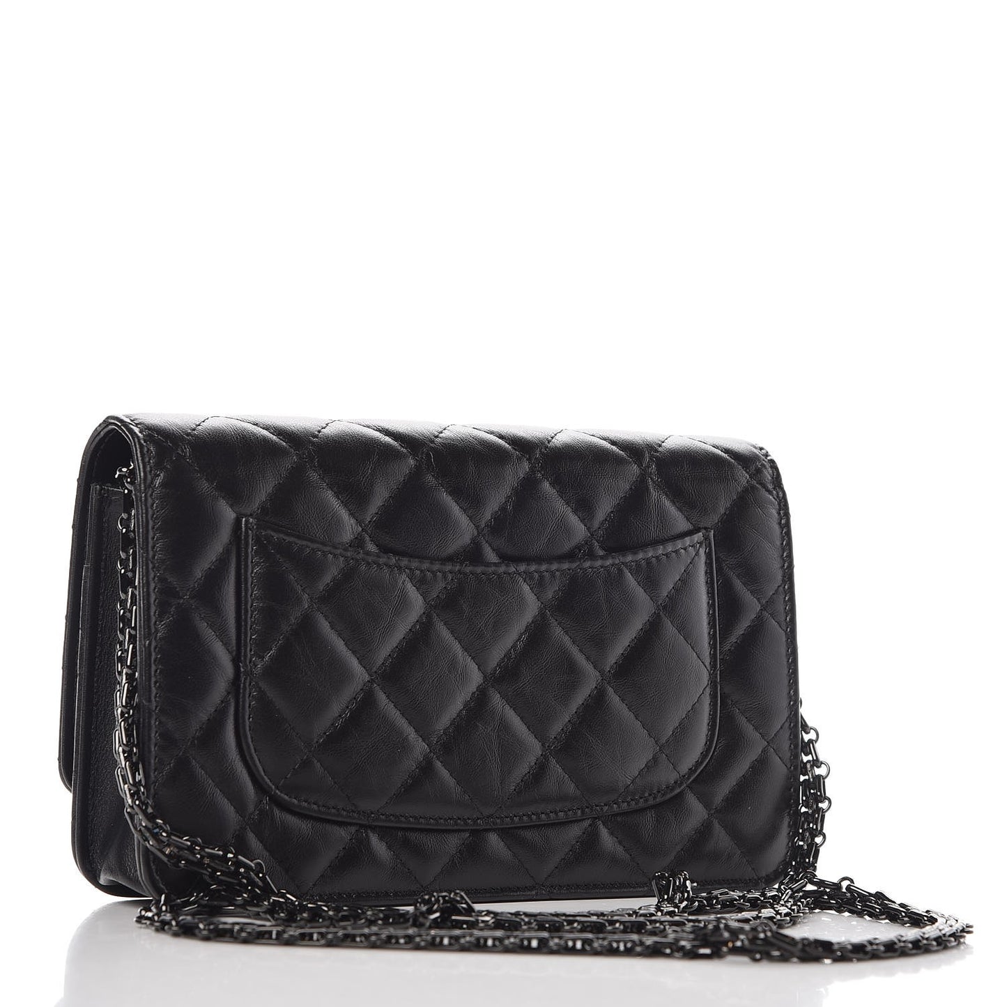 Aged Calfskin Quilted Reissue Wallet On Chain WOC So Black