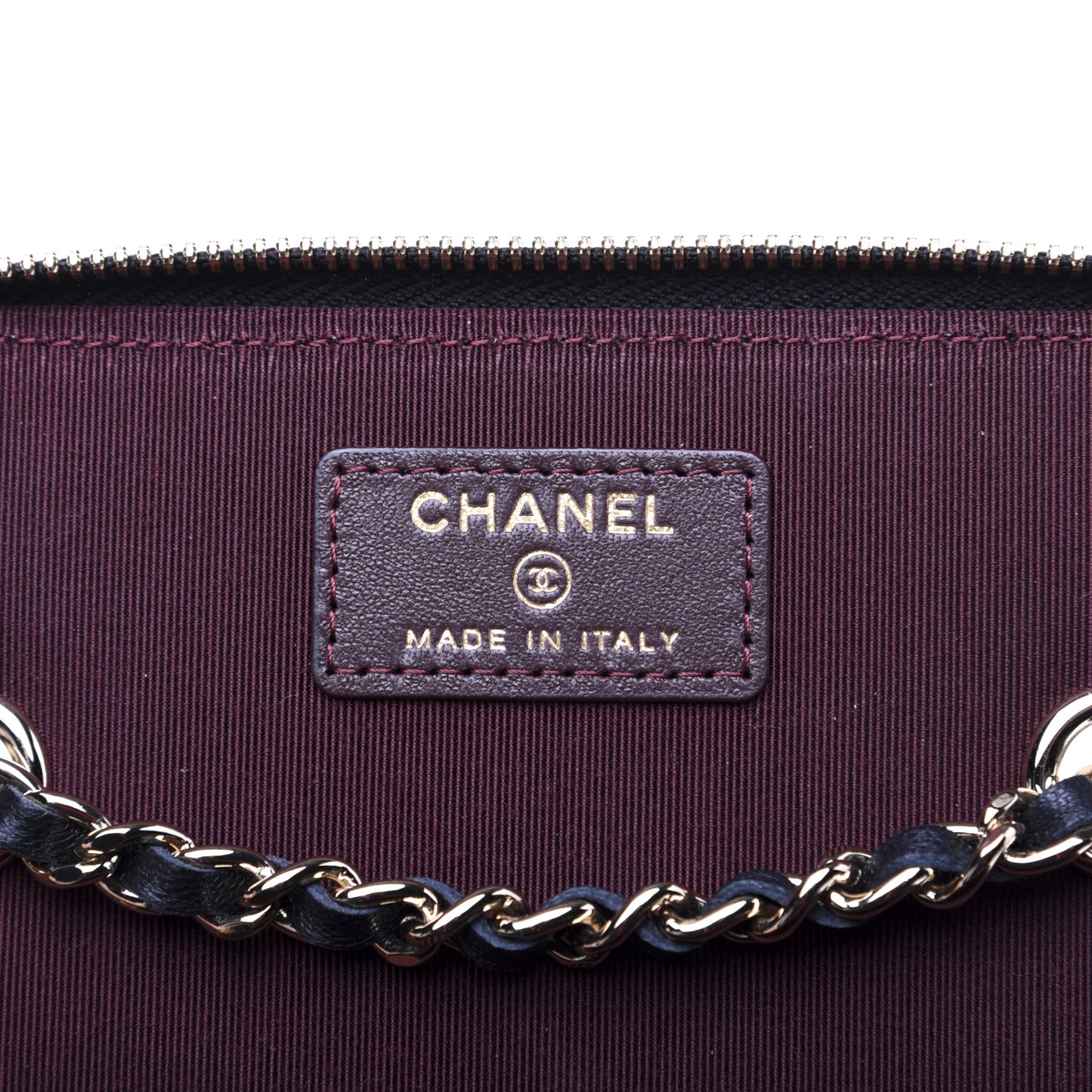Lambskin Quilted Small Vanity Case With Chain Black