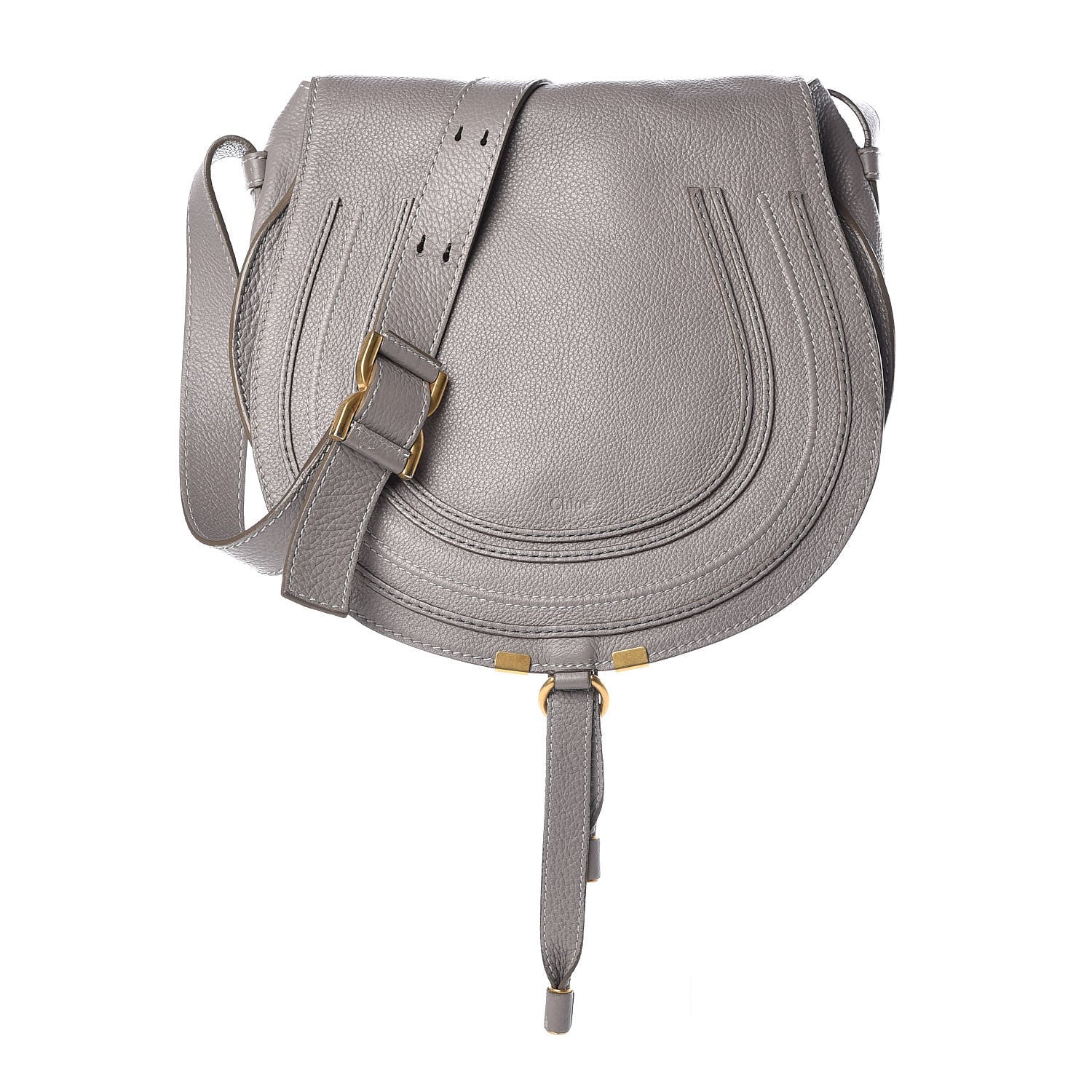 Chloe Calfskin Medium Marcie Round Crossbody Bag Cashmere Grey 1 of 9