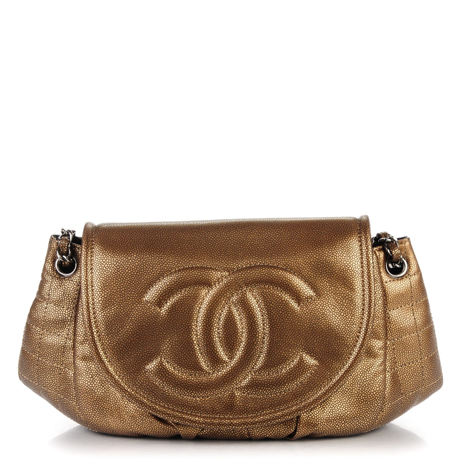 Chanel Metallic Caviar Large Half Moon Flap Gold 1 of 7