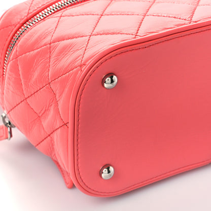 Chanel Crumpled Calfskin PVC Quilted Backpack Pink 9 of 11