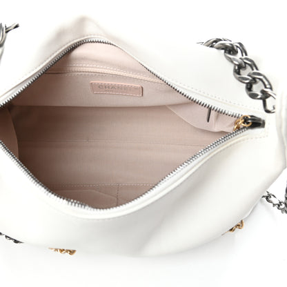 Chanel Calfskin Chain 20s Signature Hobo White 5 of 11