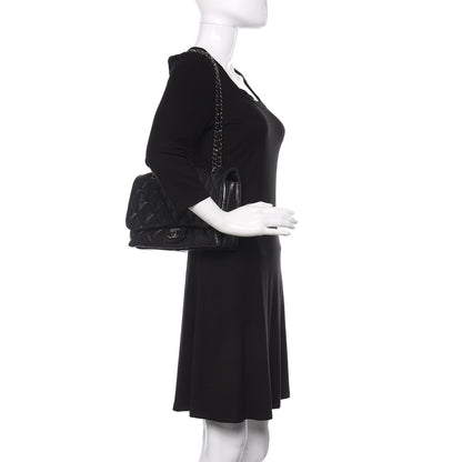 Chanel Lambskin Quilted Jumbo 3 Flap Black 2 of 14
