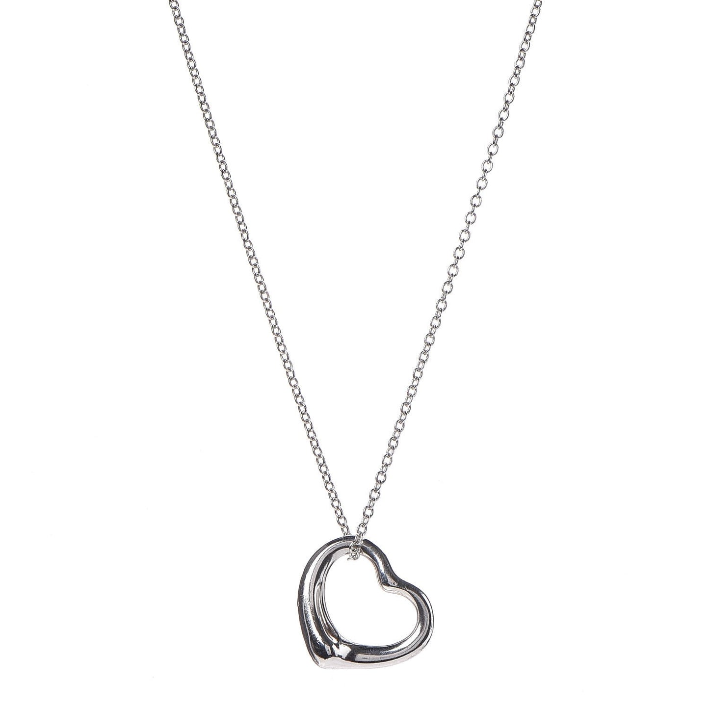 Sterling Silver 22mm Elsa Peretti Open Heart Pendant Necklace