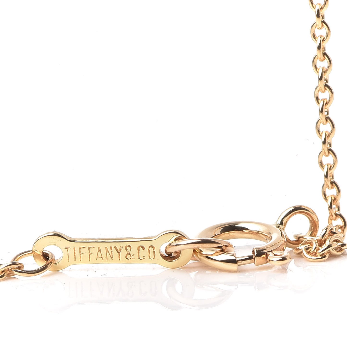 18K Yellow Gold Diamond Elsa Peretti Teardrop Pendant Necklace