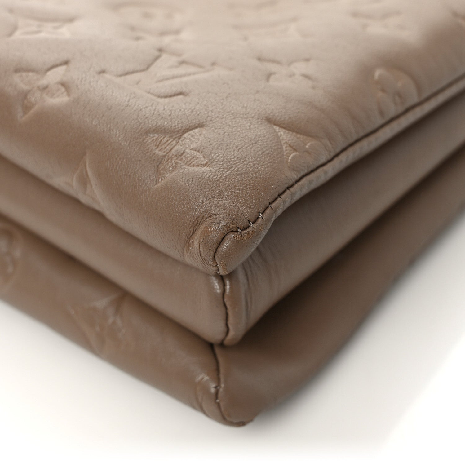 Louis Vuitton Lambskin Embossed Monogram Coussin PM Taupe 12 of 13