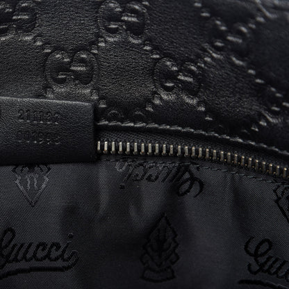 Gucci Guccissima Medium Zippered Shopping Tote Black 9 of 9