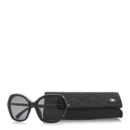 Chanel Acetate Calfskin Polarized Butterfly CC Sunglasses 5547-Q-A Black 8 of 8