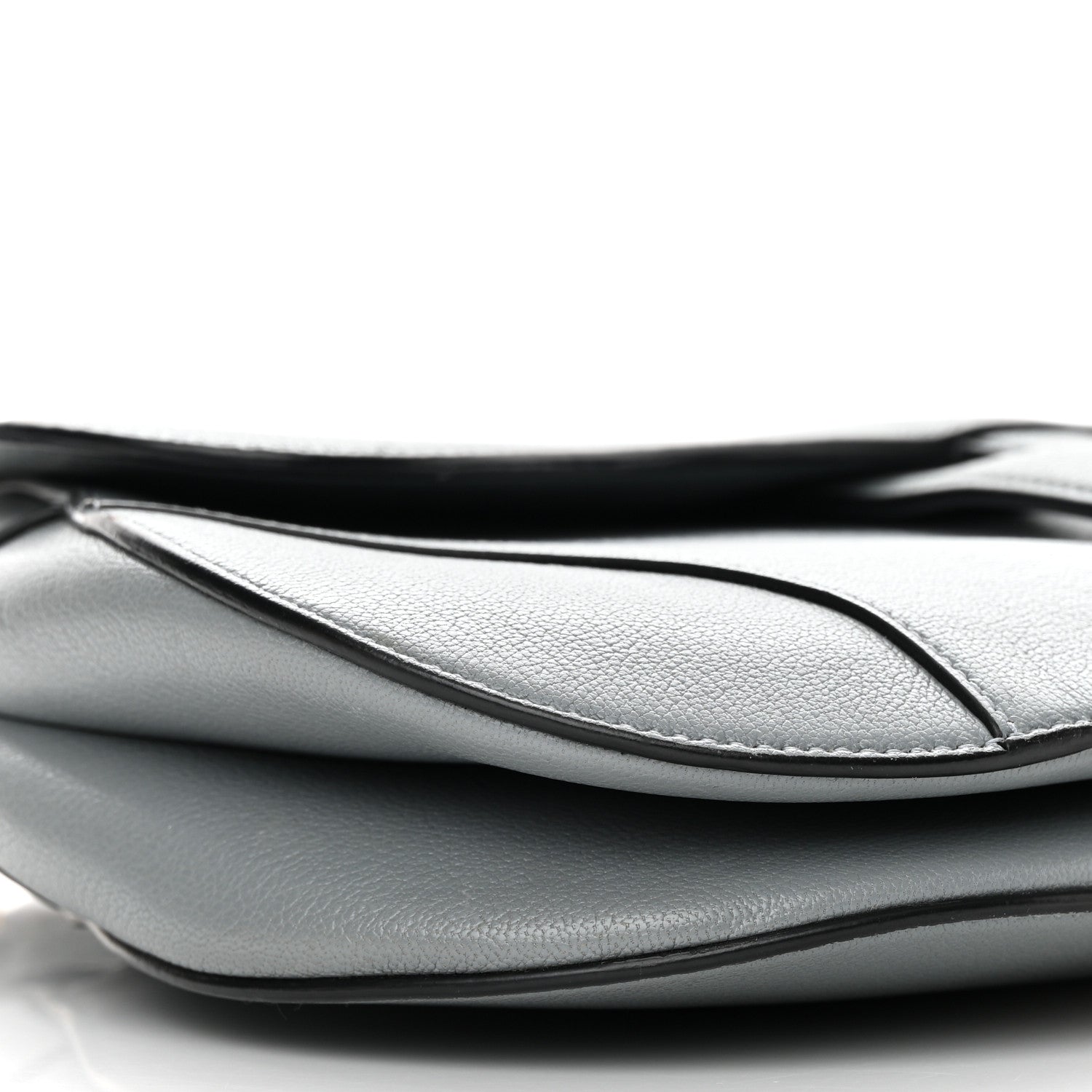 Christian Dior Grained Calfskin Saddle Bag Grey Stone 9 of 12