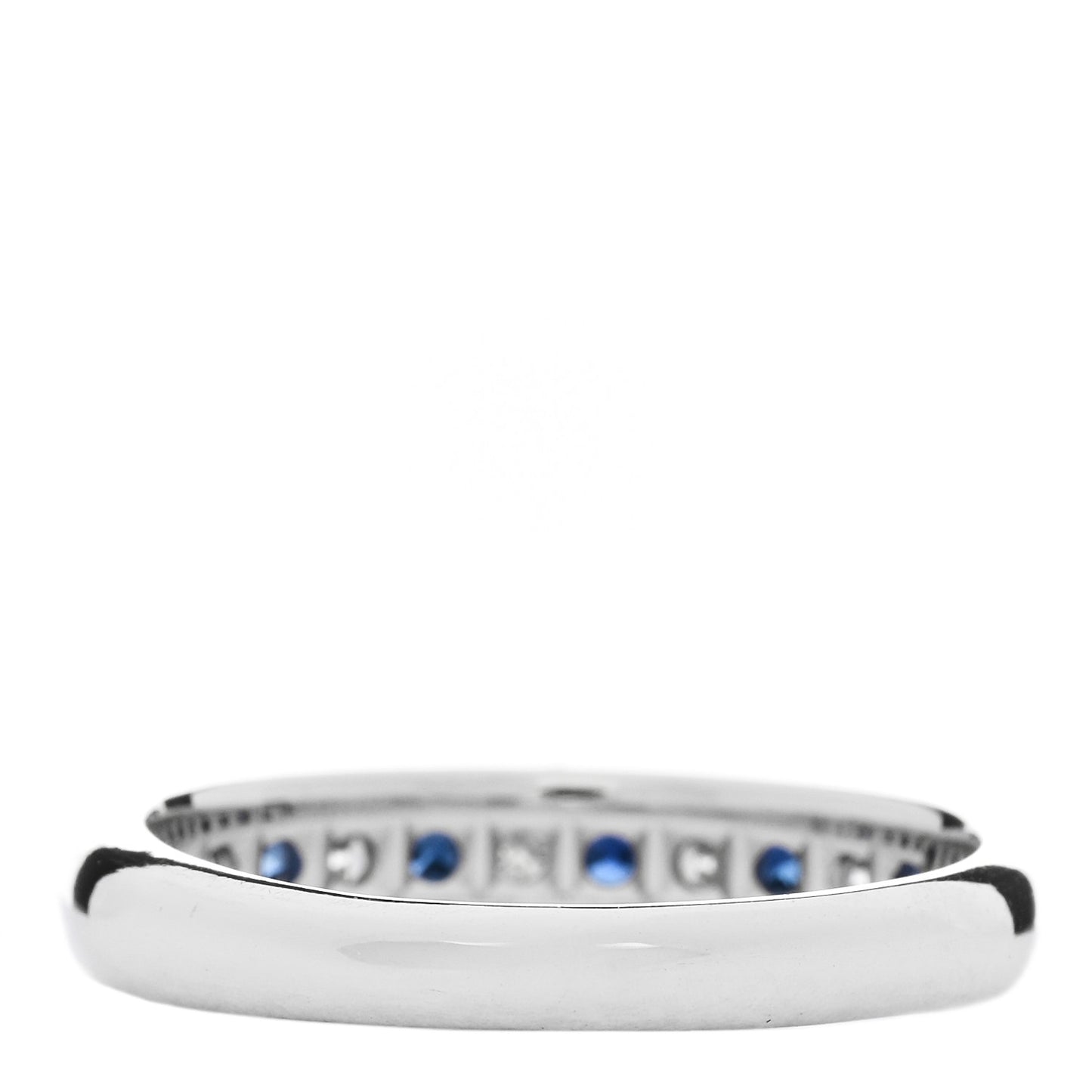 Platinum Diamond Blue Sapphire 4mm Lucida Band Ring 56 7.5