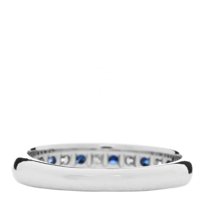 Tiffany Platinum Diamond Blue Sapphire 4mm Lucida Band Ring 56 7.5 3 of 6