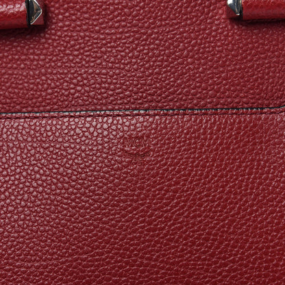 MCM Grained Calfskin Small Ella Boston Burgundy 11 of 12