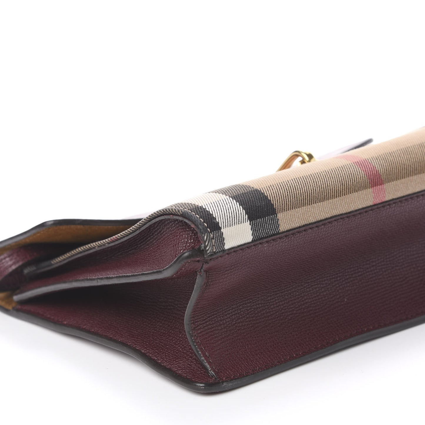 Derby Calfskin House Check Small Macken Crossbody Bag Mahogany Red