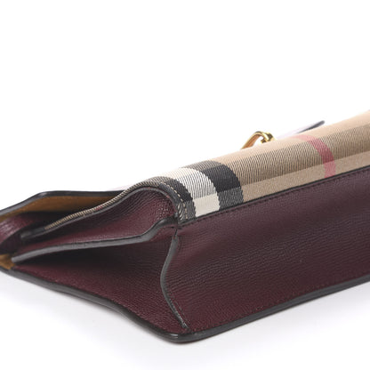 Burberry Derby Calfskin House Check Small Macken Crossbody Bag Mahogany Red 9 of 11