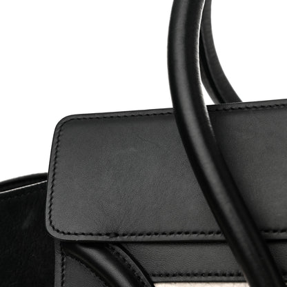 Celine Bullhide Calfskin Mini Bi-Color Luggage Black White 14 of 15