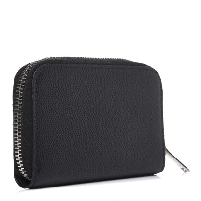 Saint Laurent Grain De Poudre Zip Around Card Holder Black 3 of 13