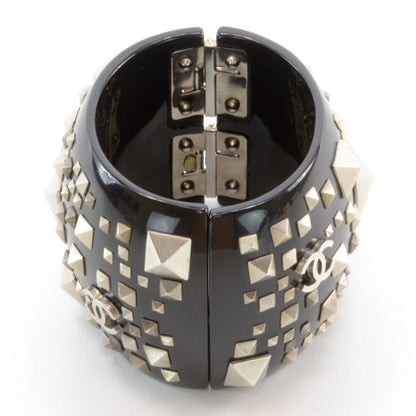 Chanel Resin Studded CC Wide Cuff Black 4 of 7