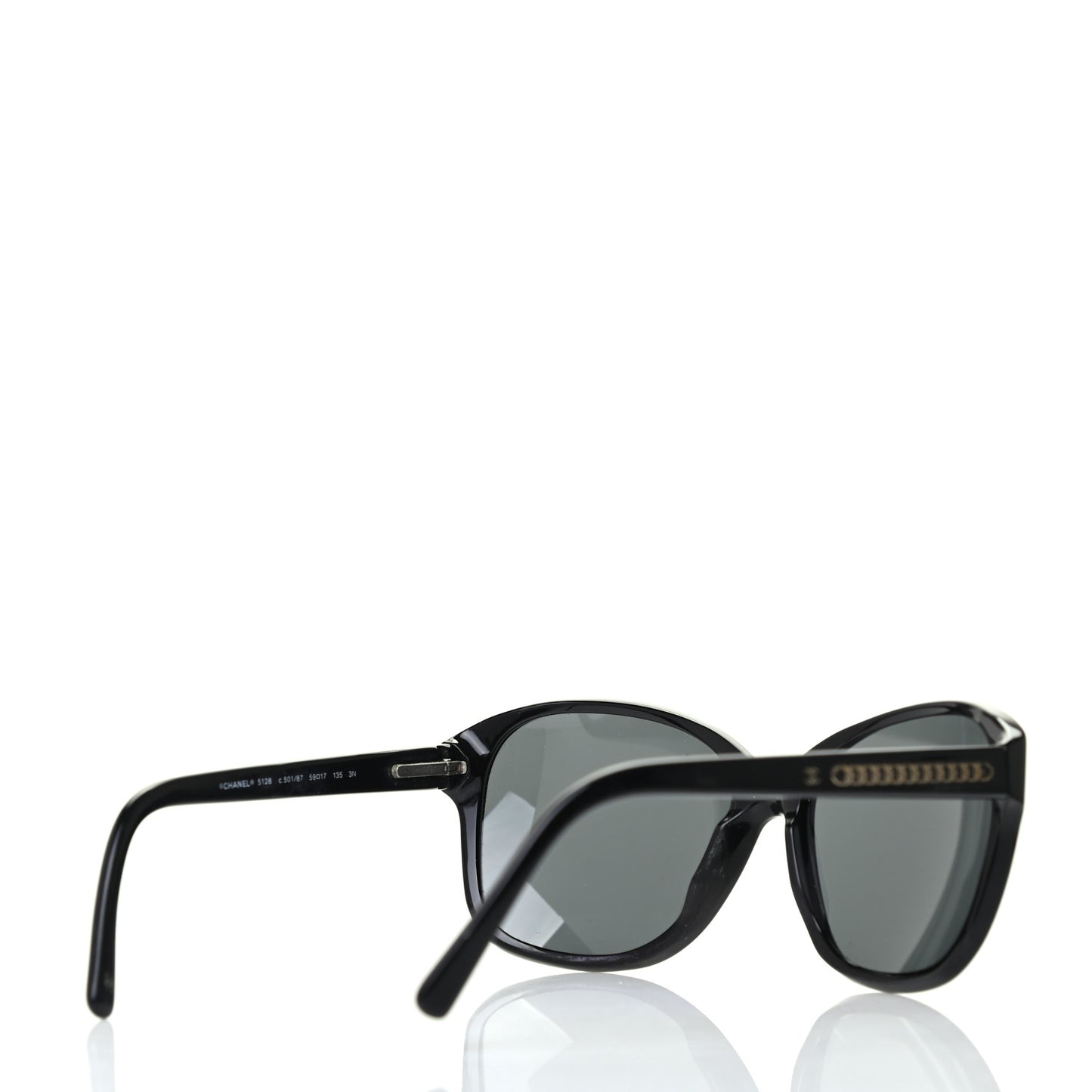 Acetate CC Chain Sunglasses 5128 Black