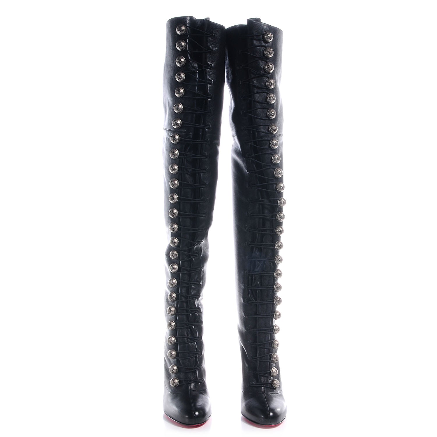 Christian Louboutin Nappa Supra Fifre 120 Over The Knee Corset Boots 41 Black 2 of 5