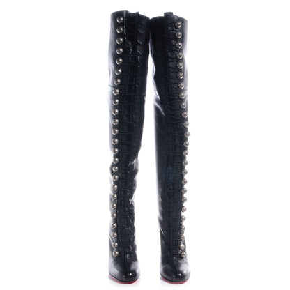 Christian Louboutin Nappa Supra Fifre 120 Over The Knee Corset Boots 41 Black 2 of 5