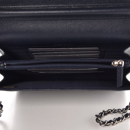 Chanel Caviar Quilted Square Wallet On Chain WOC Navy 5 of 9
