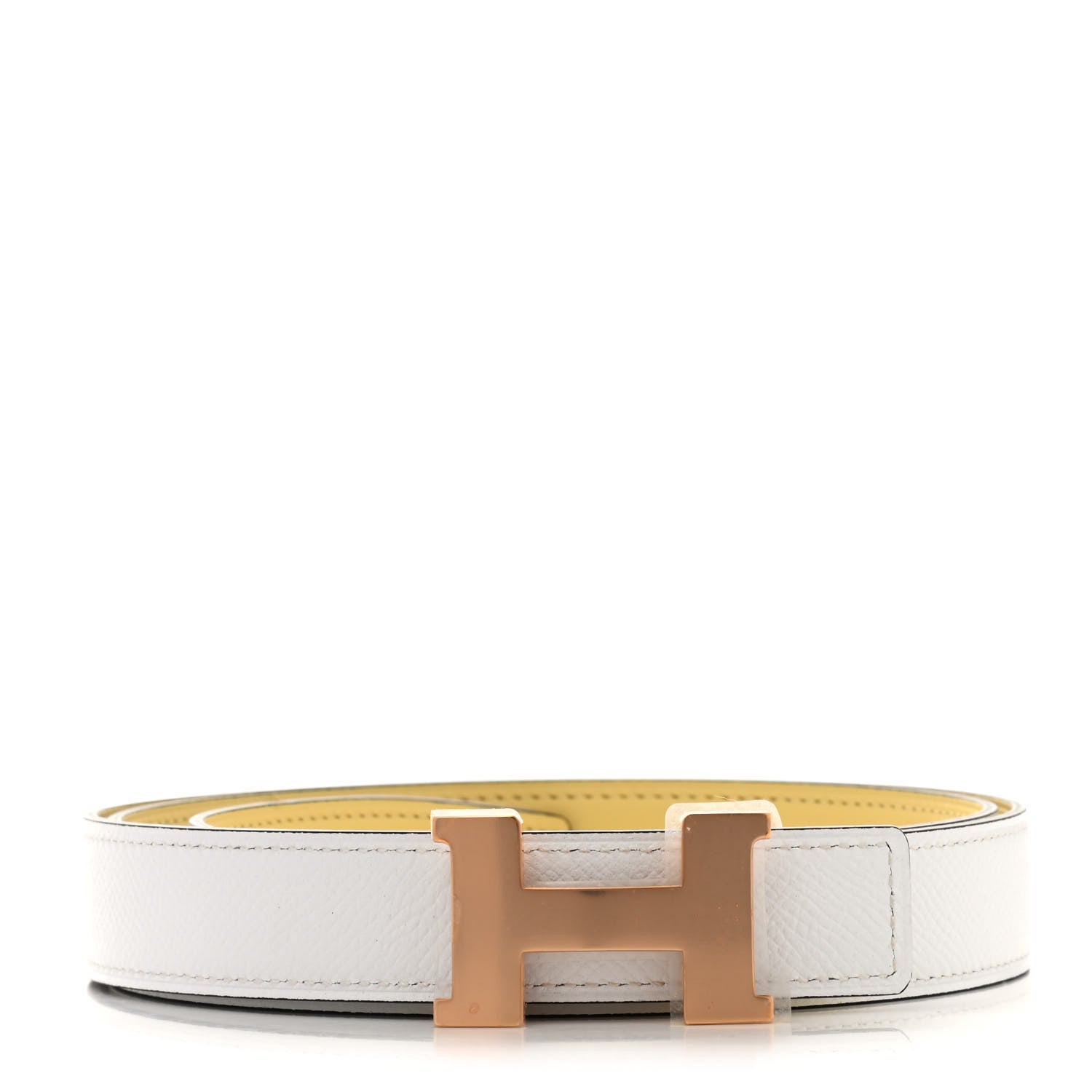 Hermes Swift Epsom 24mm Mini Constance Belt 95 Jaune Poussin White 1 of 8