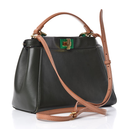 Fendi Nappa Colorblock Mini Peekaboo Iconic Satchel Oliva Vacchetta Powder Pink 3 of 9