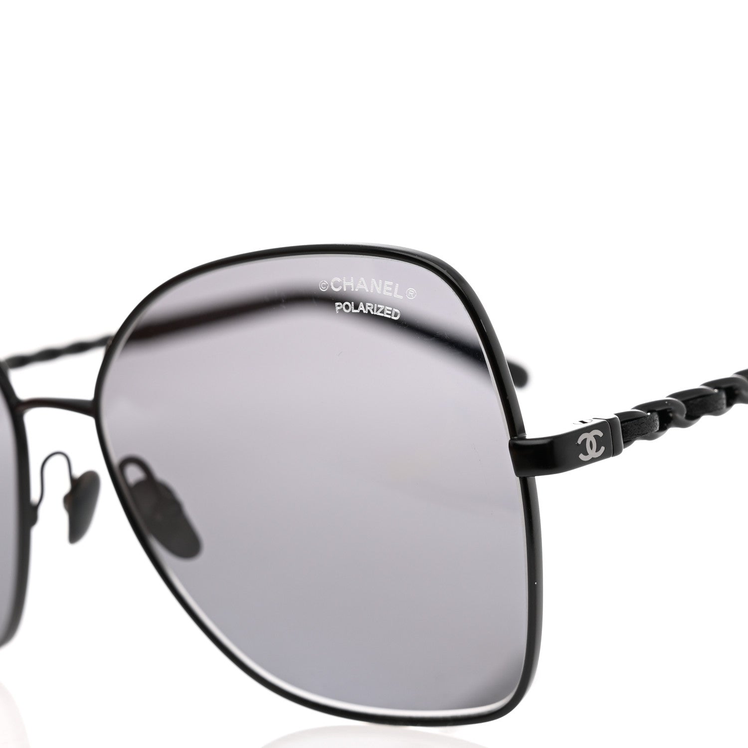 シャネル Chanel Metal Square Frame Chain Sunglasses 4274-Q Black 1248729