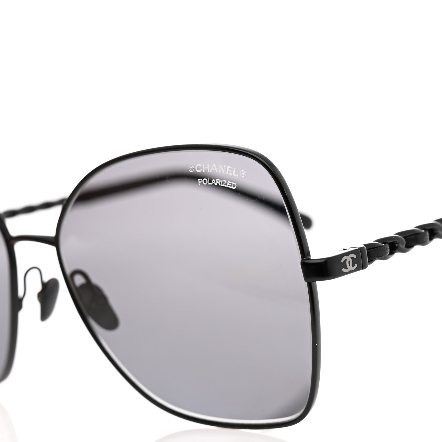 Metal Square Frame Chain Sunglasses 4274-Q Black