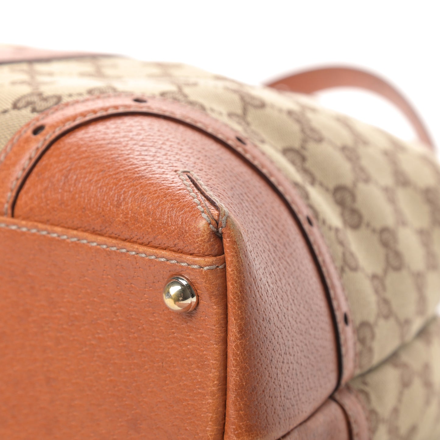 Monogram Horsebit Large Glam Shoulder Bag Brown