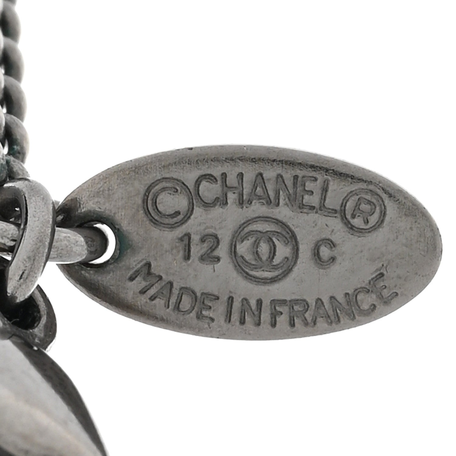 Chanel Crystal Large CC Necklace Ruthenium Black 6 of 7