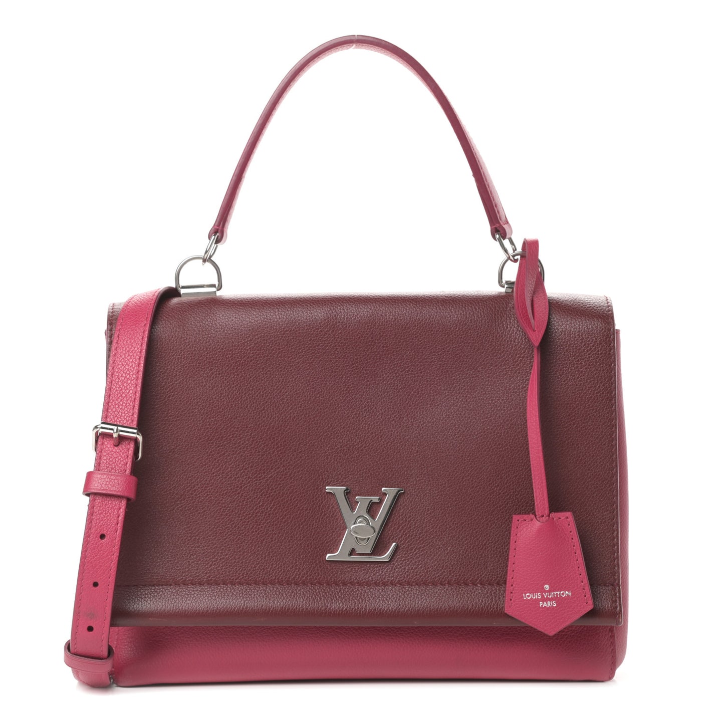 Calfskin Lockme II Top Handle Grenat Dahlia