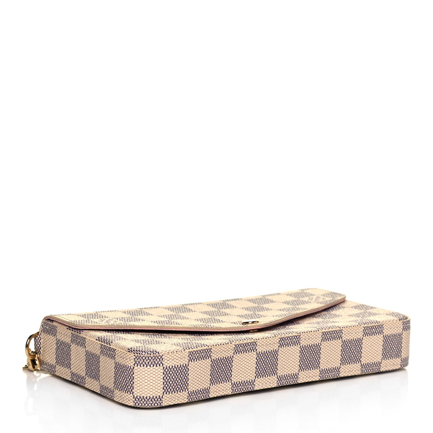 Damier Azur Pochette Felicie Chain Wallet Rose Ballerine