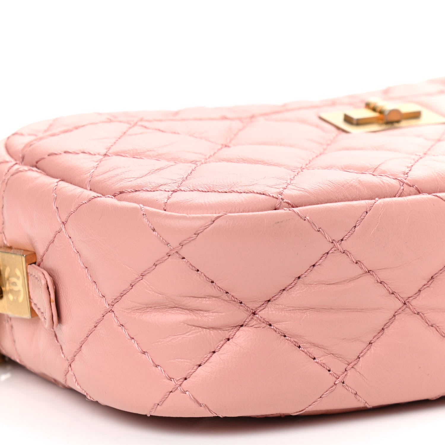 Chanel Aged Calfskin Quilted Mini Reissue Camera Case Pink 9 of 10