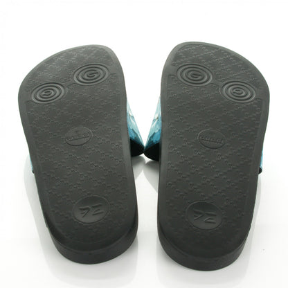 Gucci GG Supreme Monogram Blooms Mens Slide Sandals 12 Beige Blue 4 of 7