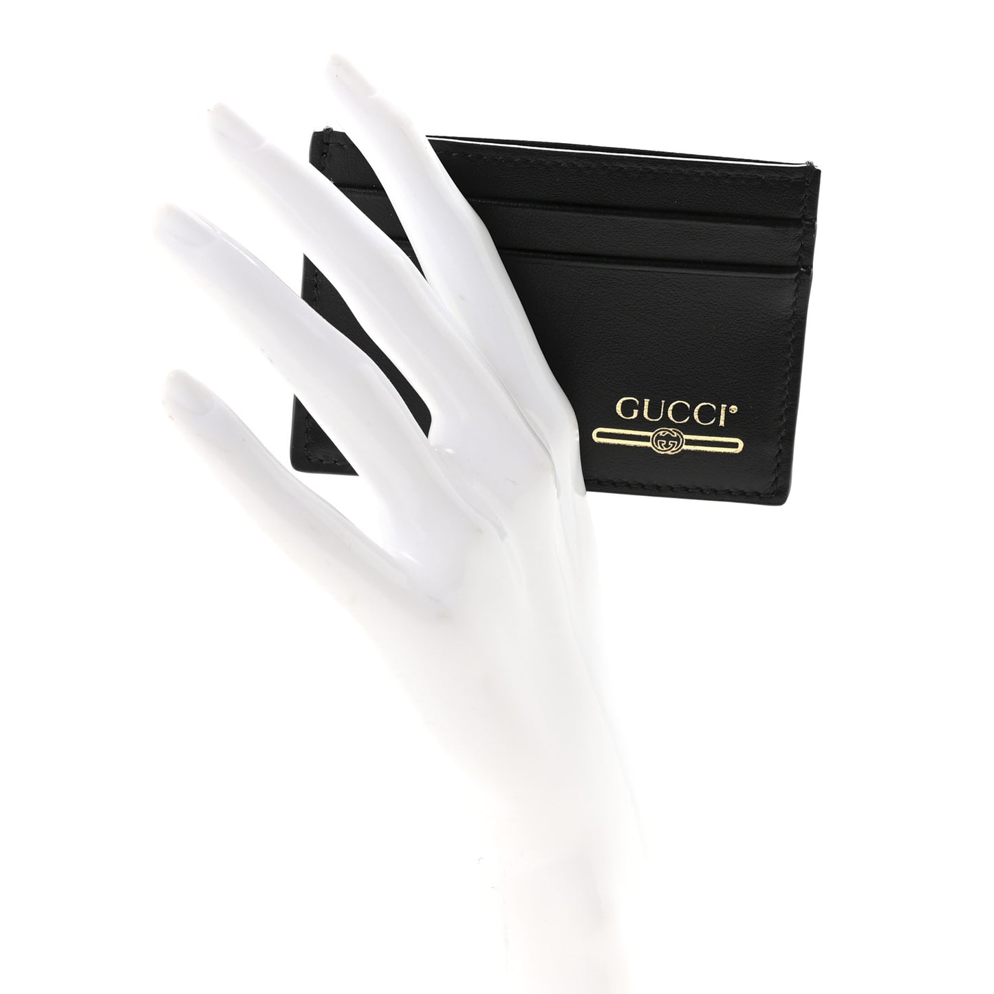 Plutone Calfskin Logo Card Holder Black